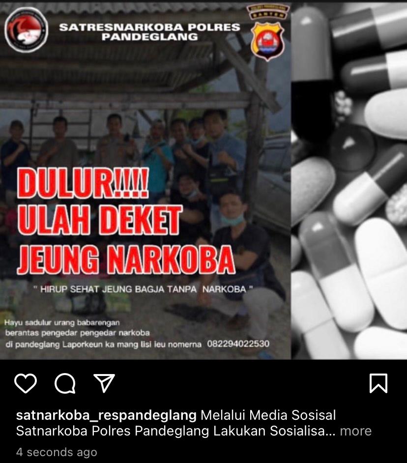 Satnarkoba Polres Pandeglang Sosialisasikan Bahaya Narkoba Melalui Media Sosial Instagram 7 WhatsApp Image 2024 05 21 at 12.52.14